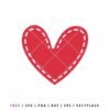 Free stitched heart SVG cut file for Cricut and Silhouette projects