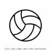 Volleyball SVG outline showing a sports ball line art design, cut file for Cricut and Silhouette
