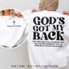 God’s Got My Back SVG with Christian faith quote and Bible verse typography, perfect for Cricut and Silhouette projects, shirts, wall art, and religious crafts