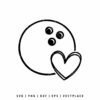 Bowling ball heart SVG cut file for Cricut – love bowling sports design