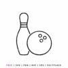 Free Bowling SVG featuring bowling pin and bowling ball cut file for Cricut, Silhouette, and sports crafting projects