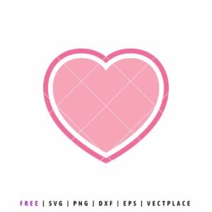 Free heart SVG with pink love heart design, Valentine cut file for Cricut and Silhouette