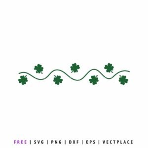 Free shamrock border SVG with green clover garland for St Patrick’s Day craft and shirt design