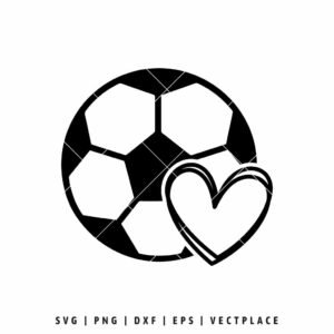 Soccer ball heart SVG cut file for Cricut – love soccer sports design