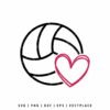 Volleyball heart SVG cut file for Cricut – love volleyball sports design