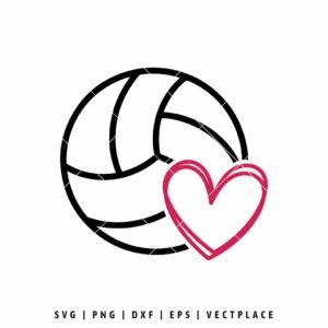 Volleyball heart SVG cut file for Cricut – love volleyball sports design